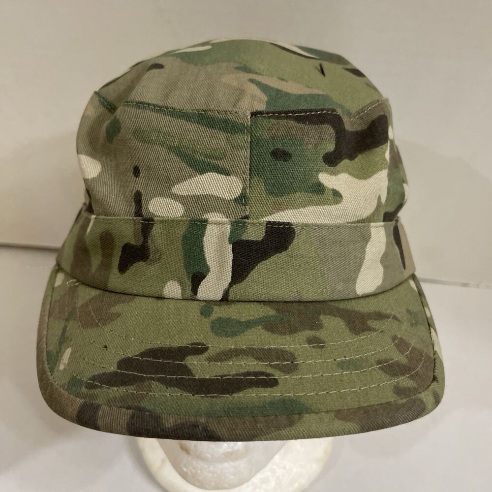 US Military Multicam Patrol Hat Cap Adult Size S Green Camo Cotton Nylon Blend